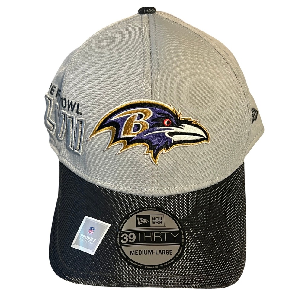 New Era Baltimore Ravens Hat Mens M/L Gray Super Bowl XLVII Champions 39THIRTY